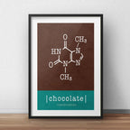 Cuadro Formula Quimica Chocolate Decoracion Con Paspartú Marco Negro