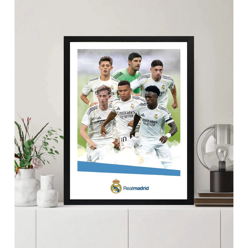 Cuadro Real Madrid Fútbol Jugadores Deporte Decoracion Marco Negro