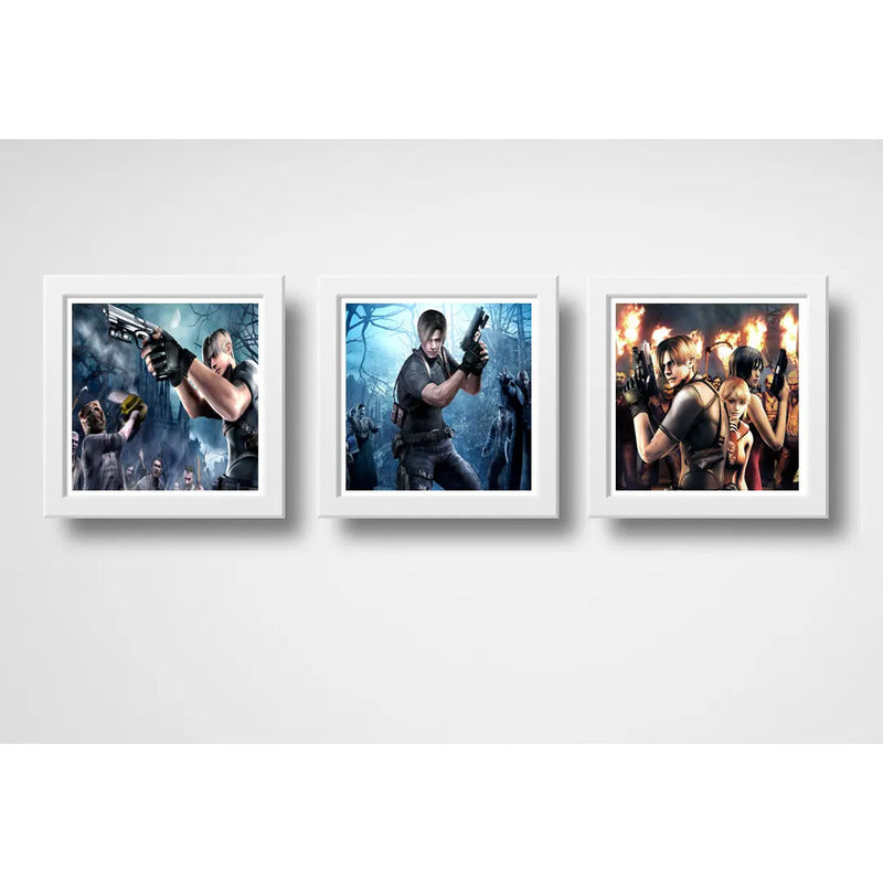 Set 3 Cuadros Resident Evil Re4 Juego Game Decoracion Geek