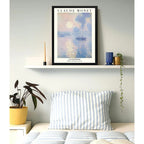 Cuadro Dormitorio Living Claude Monet Horizonte Lavanda Mar Marco Negro
