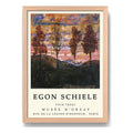 Cuadro Dormitorio Living Egon Schiele Abstracto Arboles Oak Marco Marrón Claro