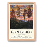 Cuadro Dormitorio Living Egon Schiele Abstracto Arboles Oak Marco Marrón Claro