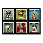 Set 6 Cuadros Perro Cafe Cupcake Pug Pitbull Bulldog Pet