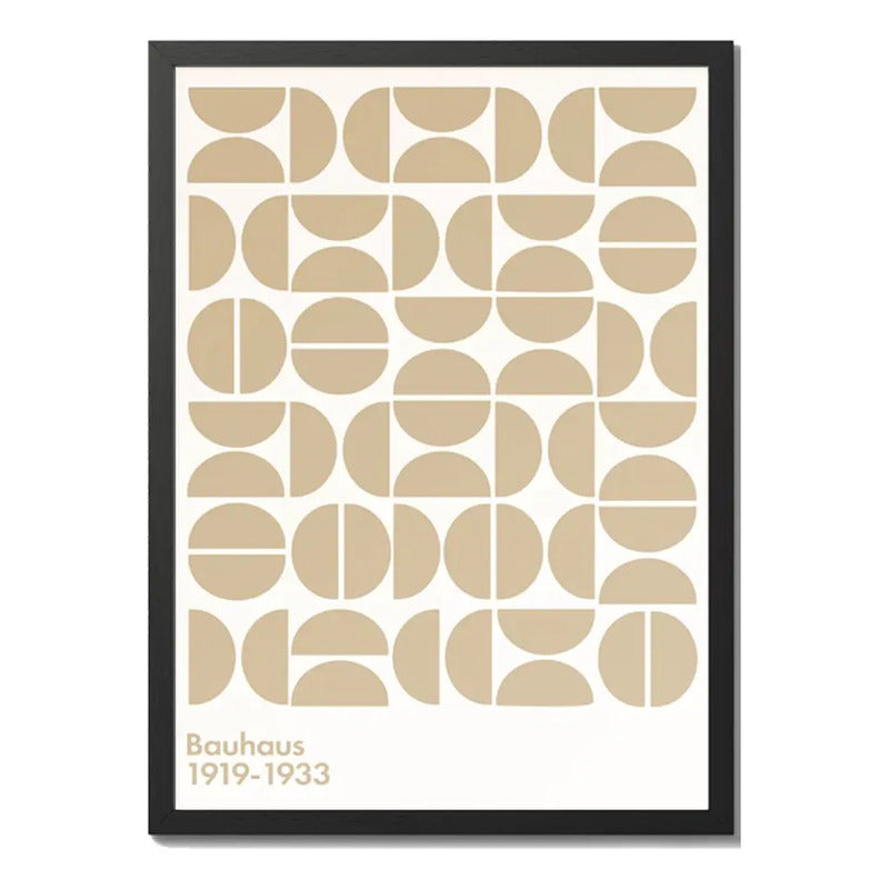 Cuadro Para Living Cocina Estudio Decoracion Moderna Nude Bauhaus Color Beige Con Marco Negro