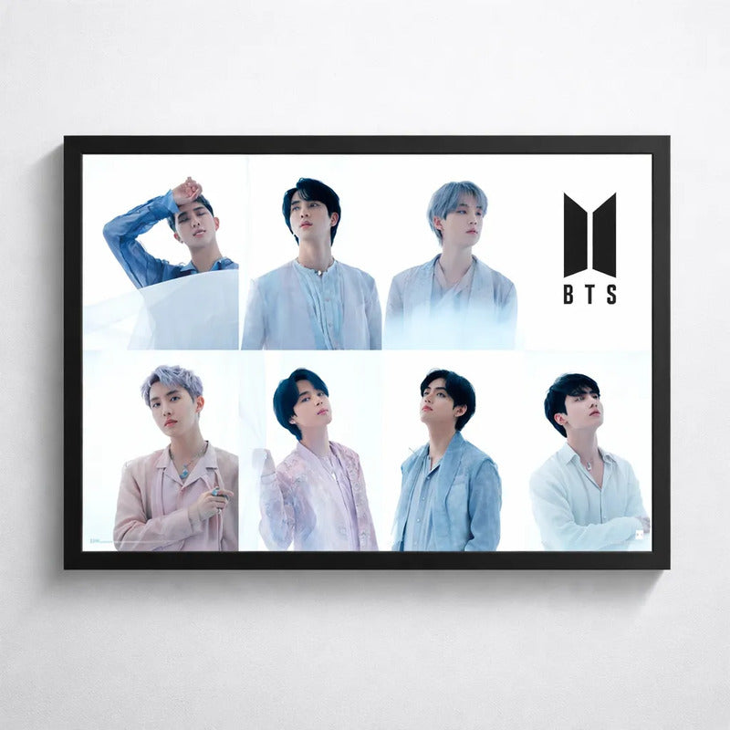 Cuadro Bts K-pop Boy Band Surcoreana Corea Musica Pop Arte 4 Marco Negro