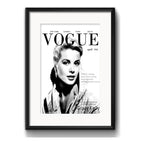 Cuadro Vogue Grace Kelly Fashion Art Decoracion Con Paspartú