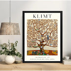 Cuadro Living Dormitorio Gustav Klimt El Árbol De La Vida Marco Negro