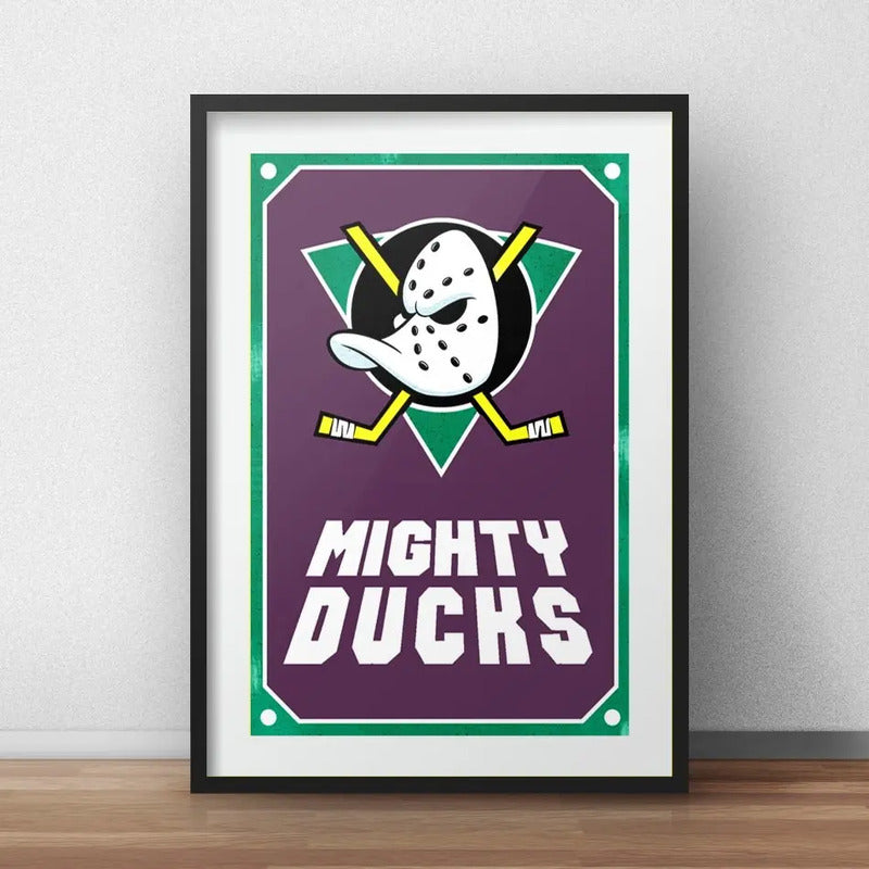 Cuadro Mighty Ducks Somos Los Mejores Hockey Cine Paspartú Marco Negro