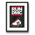Cuadro Run Dmc Minimalista Rap Hip Hop Rapper Con Paspartú Marco Negro