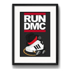 Cuadro Run Dmc Minimalista Rap Hip Hop Rapper Con Paspartú Marco Negro
