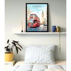 Cuadro Dormitorio Living Londres Big Ben Vintage Ciudad Arte Marco Negro