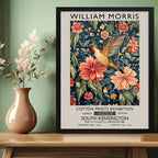 Cuadro Dormitorio Colibrí Y Flores William Morris Botanico Colibrí Y Flores William Morris 1 Marco Negro