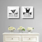 Set 2 Cuadros Perro Baño Mascota Diario Decoracion Pet Brs03