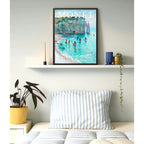 Cuadro Dormitorio Living Claude Monet Barcos Pesca Puerto Marco Negro