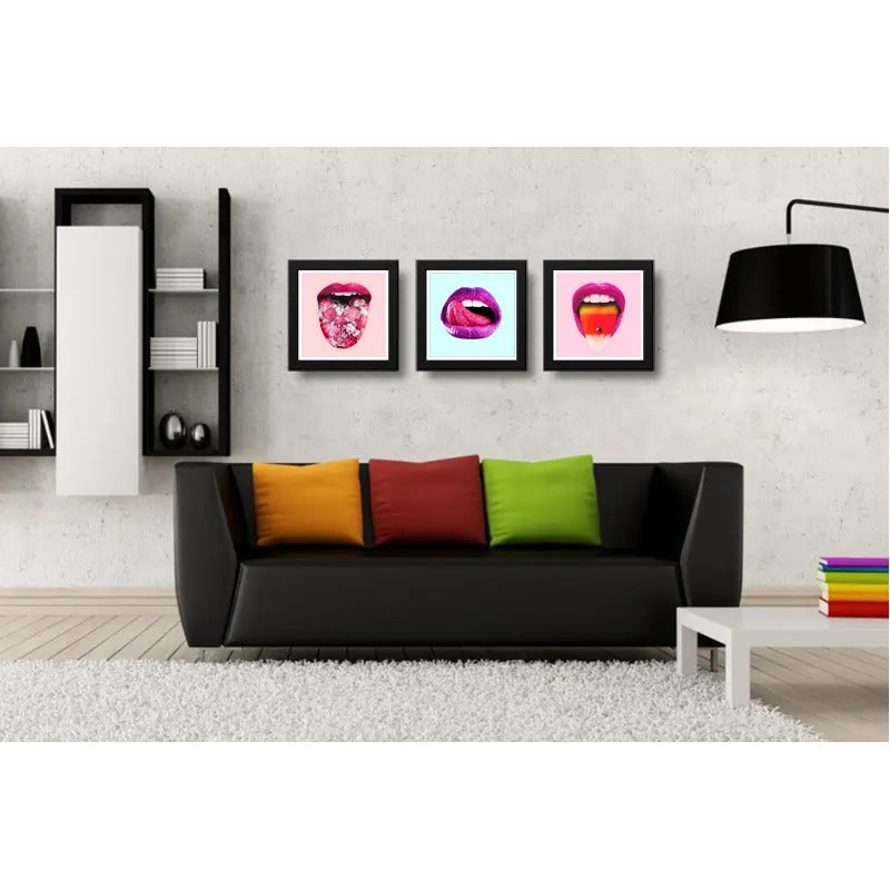 Set 3 Cuadros Fashion Boca Arte Moda Stúdio Salón Decoración