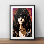 Cuadro Joey Ramone Pop Art Ramones Decoracion Con Paspartú Marco Negro
