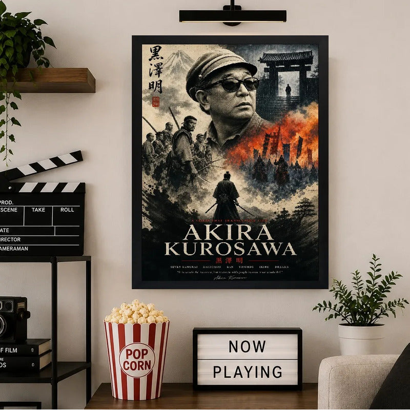 Cuadro Akira Kurosawa Director Peliculas Cinema Japones Marco Negro