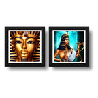 Set 2 Cuadros Egipto Cleopatra Sarcófagos Decoracion Egipcia