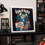 Cuadro Stray Cats Gato Rockabilly Album Rock Musica Marco Blanco