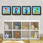 Set 4 Cuadros Mario Bros Luigi Toad Yoshi Game Decoracion