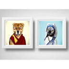 Set 2 Cuadros Gato Madre Teresa Y Perro Dalai Lama Pop Art