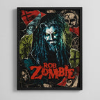 Cuadro Rob Zombie Banda White Zombie Rock Nu Metal Vintage Marco Negro