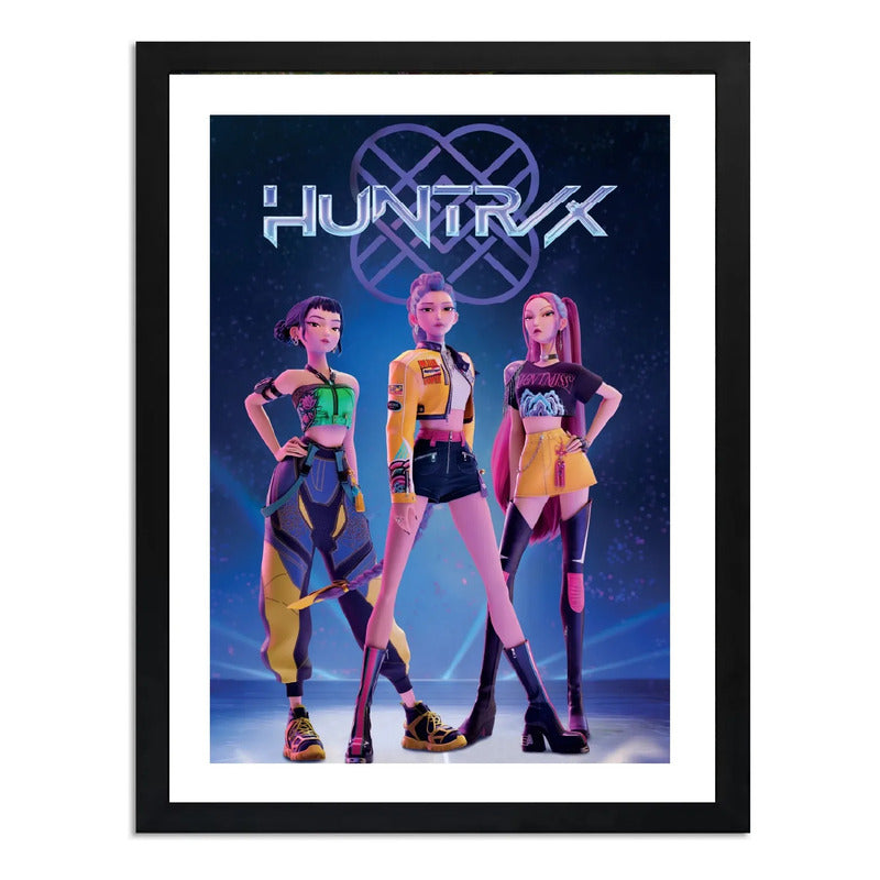 Cuadro K-pop Demon Hunters Huntrix Guardianas Kpop Pelicula Marco Negro