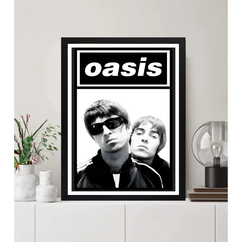 Cuadro Oasis The Gallaghers Rock Musica Arte Decoracion Marco Negro