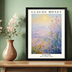 Cuadro Dormitorio Living Claude Monet Campos Lavanda Arte Marco Negro