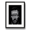 Cuadro Dr. House Frase Serie Tv Blanco Negro Con Paspartú Marco Negro