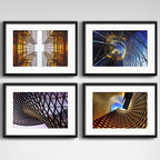 Set 4 Cuadros Arquitectura Moderna Decoracion Con Paspartu