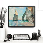 Cuadro Claude Monet Los Acantilados De Étretat Nautico Mar Marco Negro