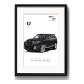 Cuadro Autos Y Camionetas Modelos Marcas Arte Con Paspartu Bmw Full Size Luxury Suv X7 Con Marco Negro