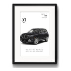 Cuadro Autos Y Camionetas Modelos Marcas Arte Con Paspartu Bmw Full Size Luxury Suv X7 Con Marco Negro