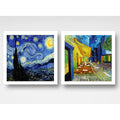 Set 2 Cuadros Living Dormitorio Van Gogh Obras Brs1 33x33cm Marco Blanco