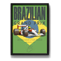 Cuadro Interlagos Brasil Ayrton Senna  Formula 1 Modelo 1 Marco Negro