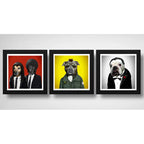 Set 3 Cuadros Perro El Padrino Pulp Fiction Taxi Driver Cine
