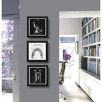 Set 3 Cuadros Dentista Odontología Arte Patente - 33x33cm Marco Negro