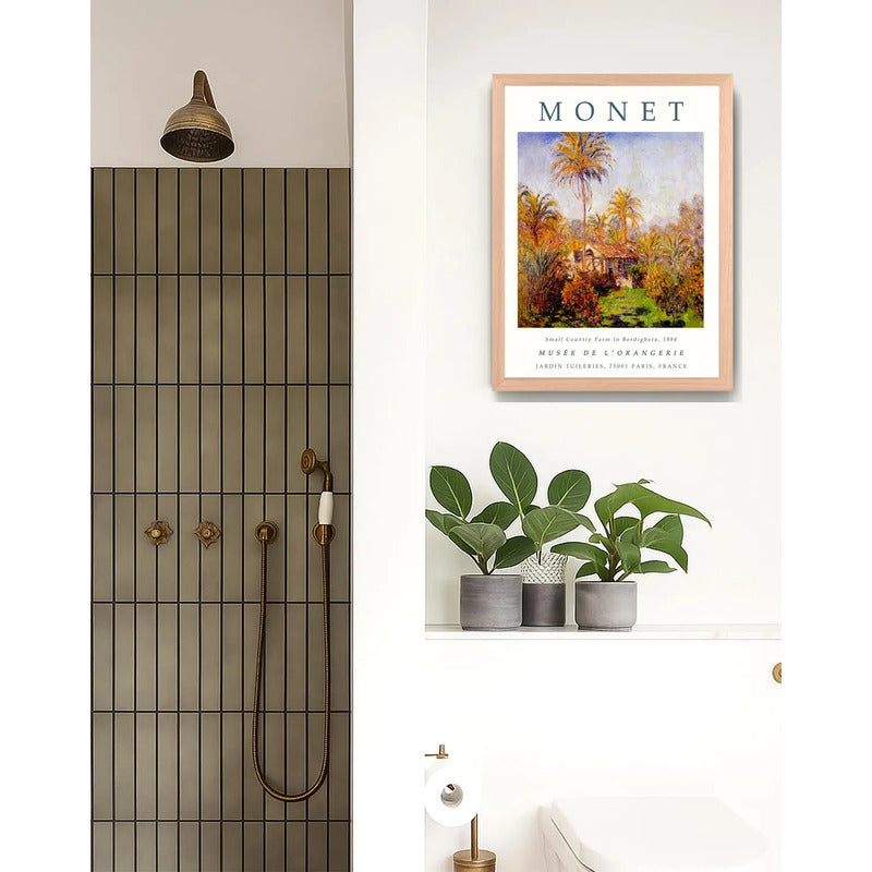Cuadro Dormitorio Living Monet Granja Bordighera Marco Oak Marco Marrón Claro
