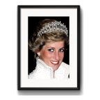 Cuadro Diana De Gales Princesa Lady Di Foto Con Paspartú Marco Negro
