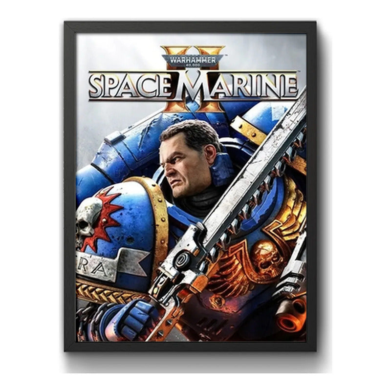 Cuadro Space Marine Espacial Videojuego B1 Decorar Game Room Marco Negro