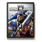 Cuadro Space Marine Espacial Videojuego B1 Decorar Game Room Marco Negro