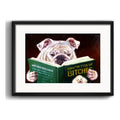 Cuadro Bulldog Inglês Libro Perro Decoracion Con Paspartú Marco Negro