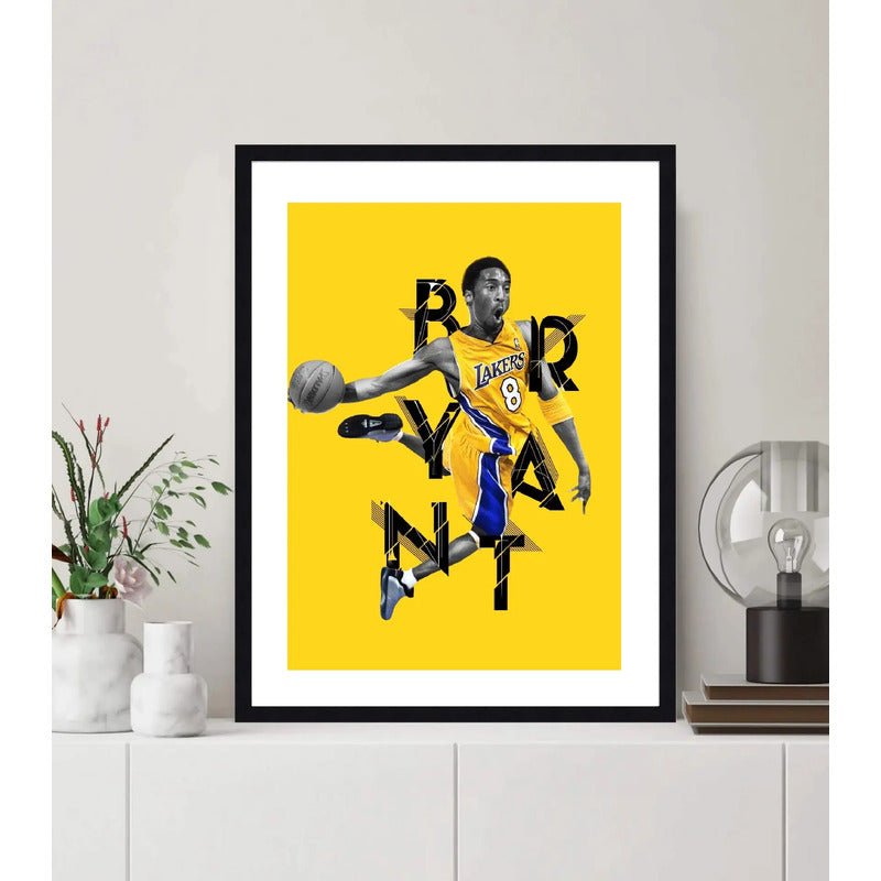 Cuadro Kobe Bryant Lakers 8 Black Mamba Basket Baloncesto Marco Negro