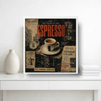 Cuadro Living Comedor Cocina Café Espresso Coffee Retro Brs2 Marco Blanco