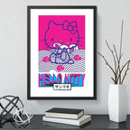 Cuadro Hello Kitty Pop Art Gato Arte Japones Decoracion Marco Negro