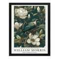 Cuadro Pajaro Botanica William Morris Flores Art & Crafts Pájaro Magnolias Botanica 2 Marco Negro