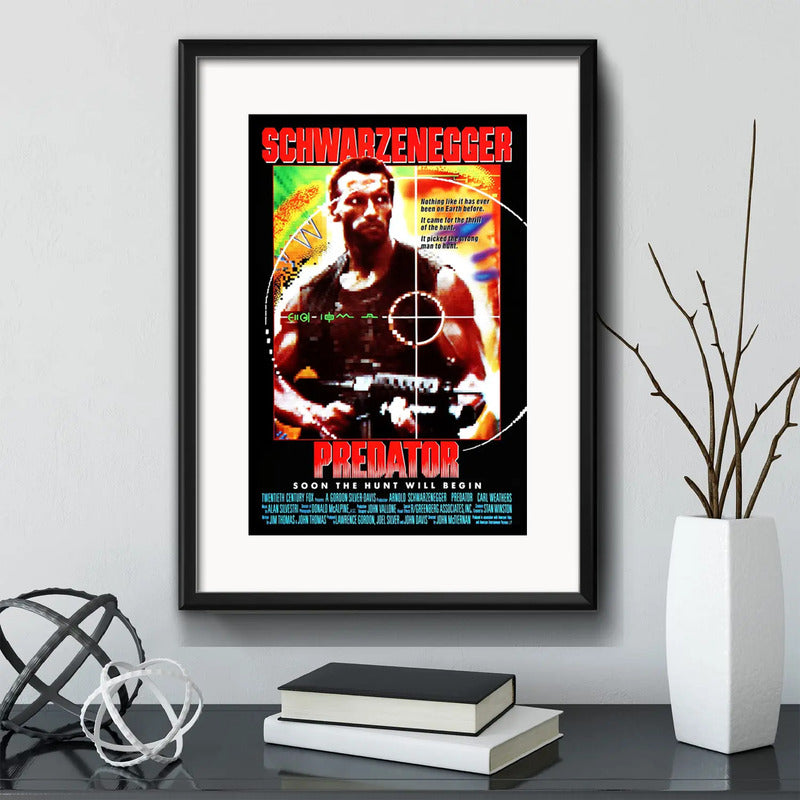 Cuadro Predator Depredador Pelicula 1987 Cinema Con Paspartú Marco Negro