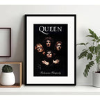 Cuadro Queen Freddie Mercury Rock B7 Decoracion Con Paspartú Marco Negro
