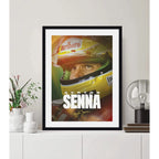 Cuadro Ayrton Senna Formula 1 Signature Carrera Decoracion Marco Negro
